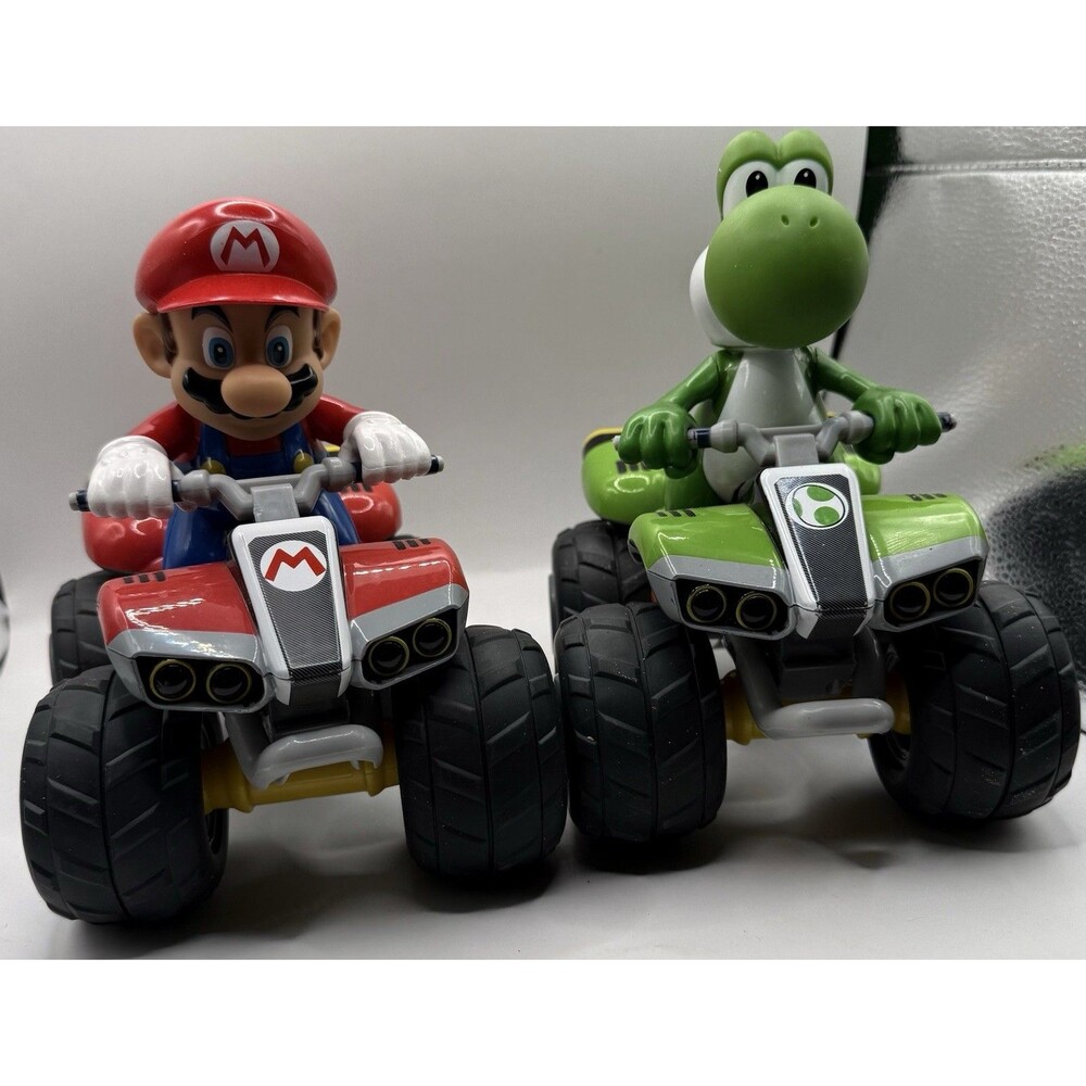 Mario & Yoshi 2.4ghz RC ATV Vehicles Duo - Untested - Nintendo Lot 1/20 Scale